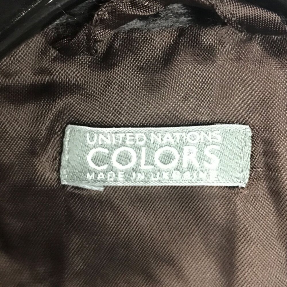 United Nations Colors Black Faux Fur Long Sleeve Zipper Front lined Jacket - Picture 5 of 5